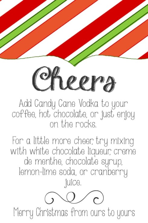 Candy Cane Vodka Label Tag