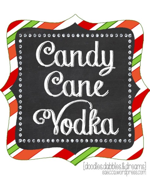 Candy Cane Vodka Label