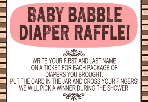Baby Shower - Diaper Raffle Sign1