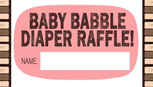 Baby Shower Diaper Raffle Ticket STUB